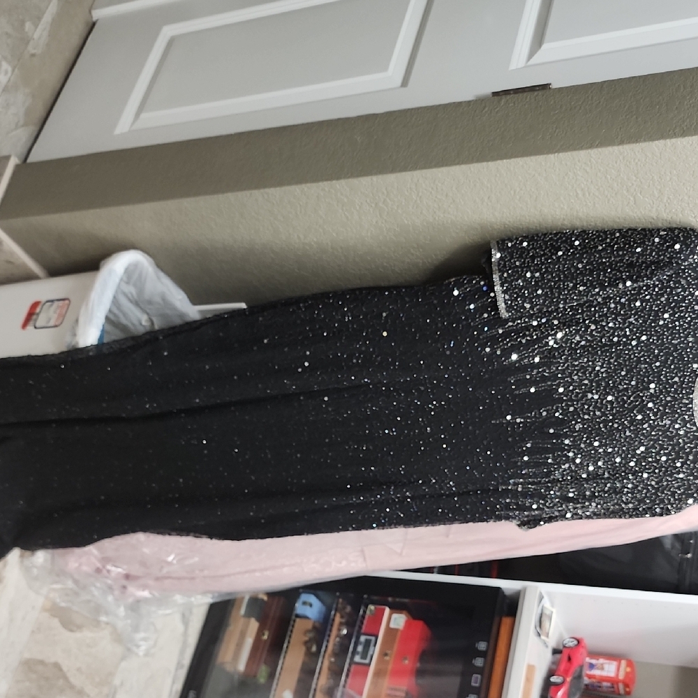 Black Sequin Evening Gown